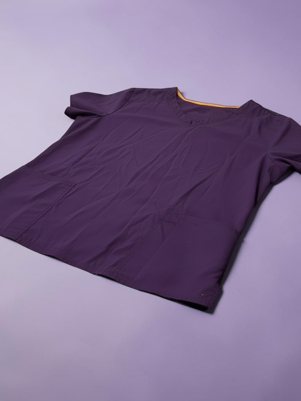 Women’s Ultimate Stretch V-Neck Scrub Top - Eggplant Purple - Picture 2 of 2